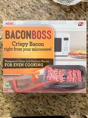 Microwave Bacon Cooker with Orange Lid